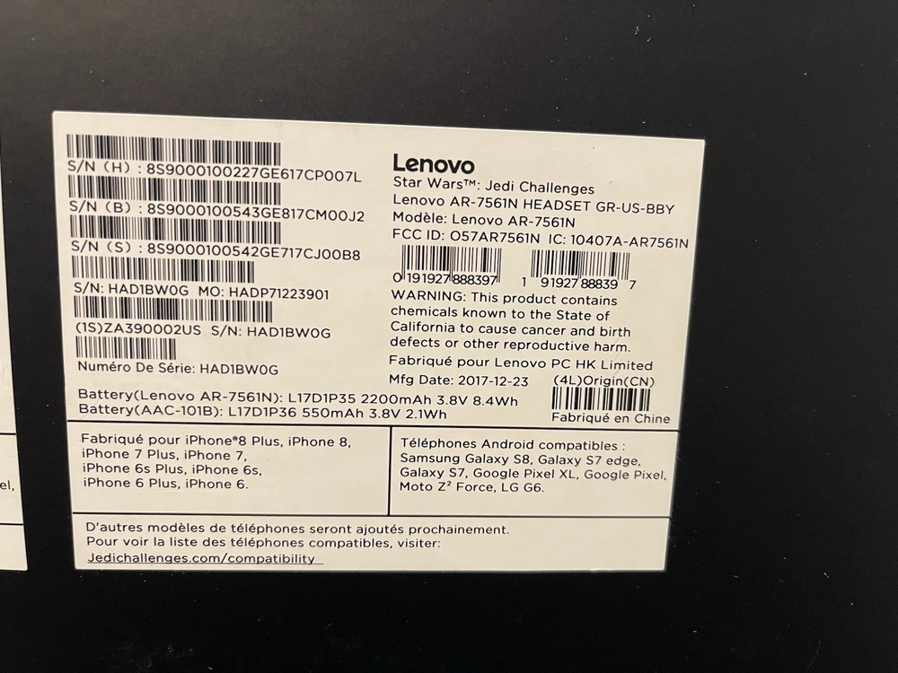 Lenovo Star Wars Jedi Challenges Augmented Reality Game Mint in Box NOB iPhone
