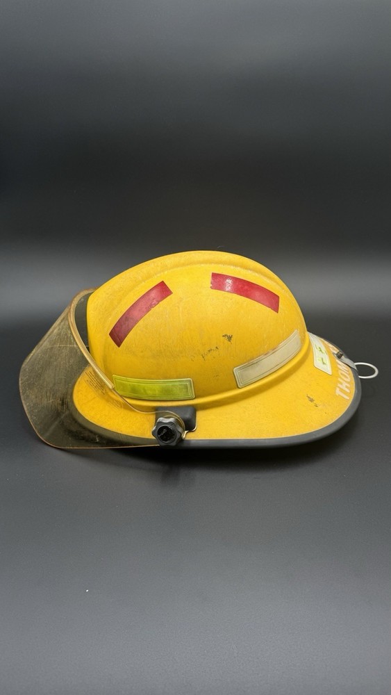 Morning Pride Firefighters Helmet With Shield Yellow Pre Owned