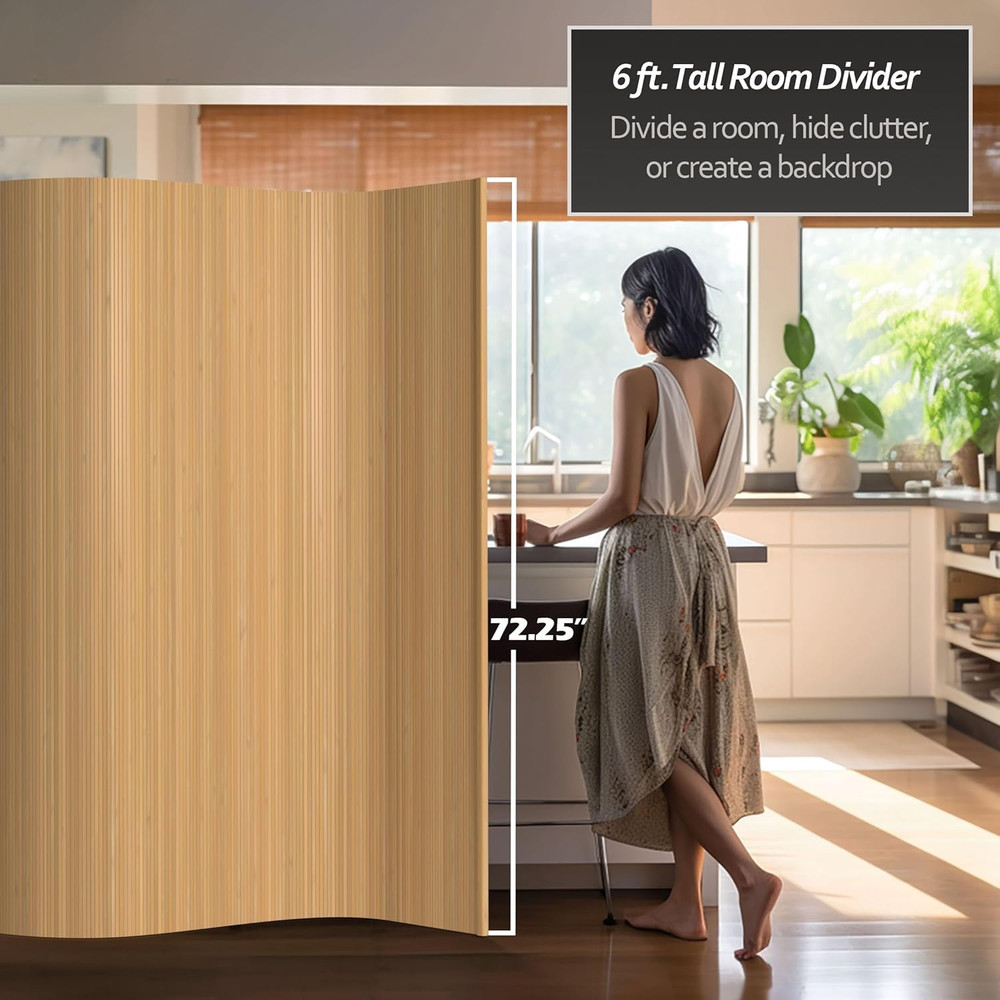 BF-75-HON Room Divider, 6 Foot, Honey