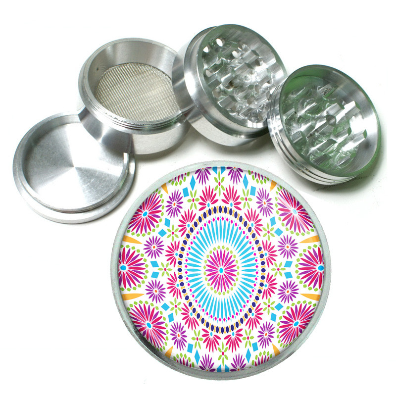 Popular Patterns D1 63mm Aluminum Kitchen Grinder 4 Piece Herbs Retro