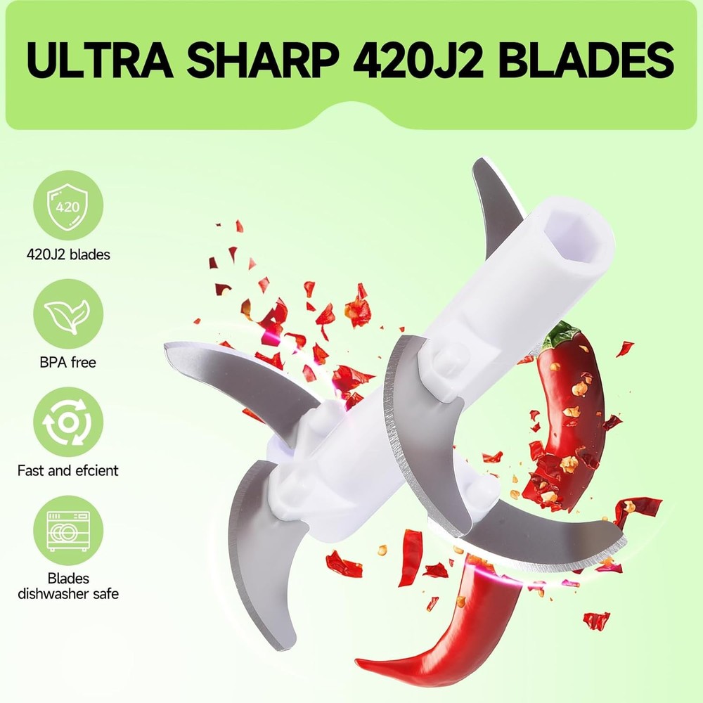 Manual Food Processor Vegetable Chopper, Portable Hand Pull String Garlic Mincer