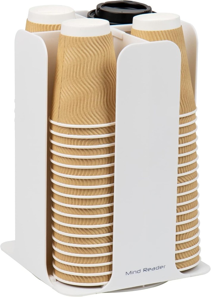 Cup and Lid Carousel Countertop Organizer White