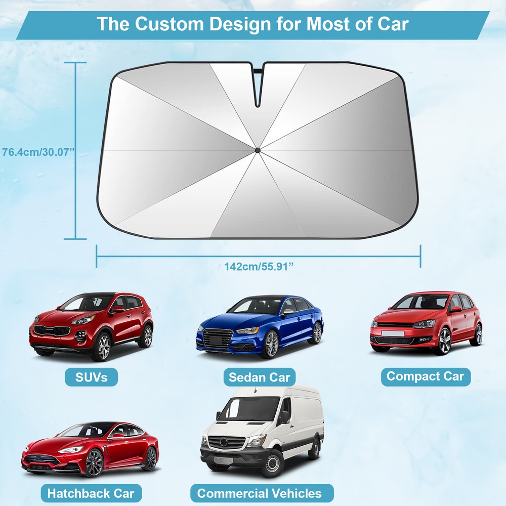 Universal Car Windshield Sun Shade Umbrella Foldable Front Window Sunshade Cover
