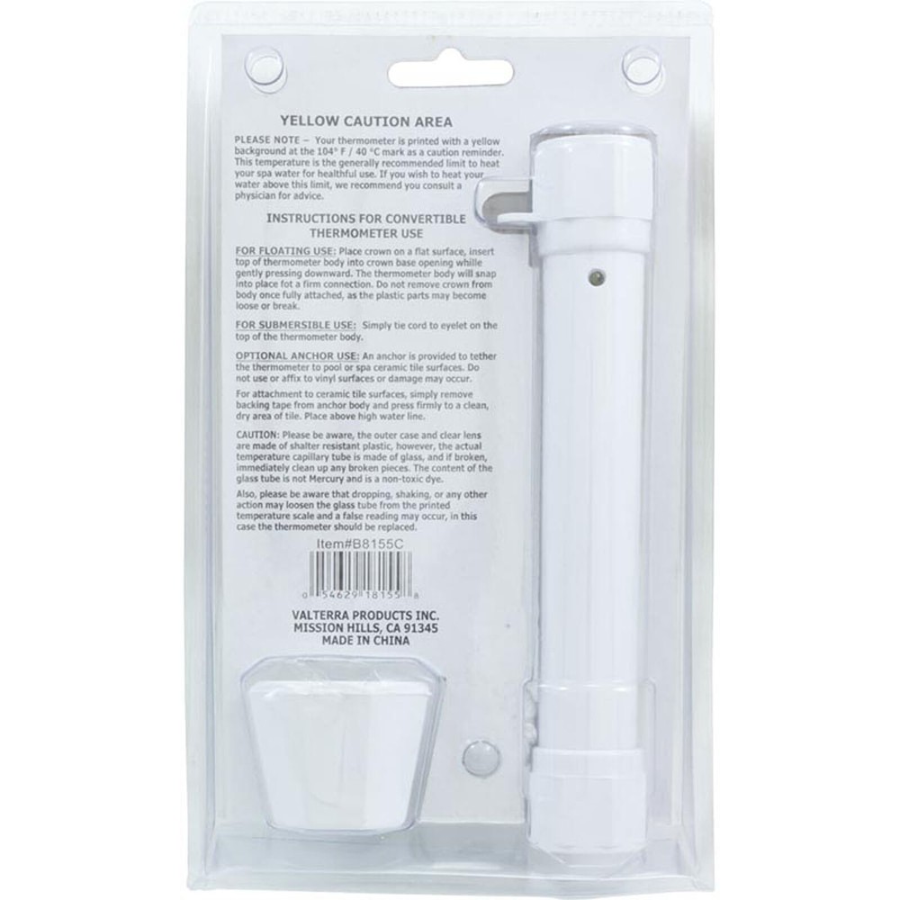 Thermometer, Floating, Submersable, with cord