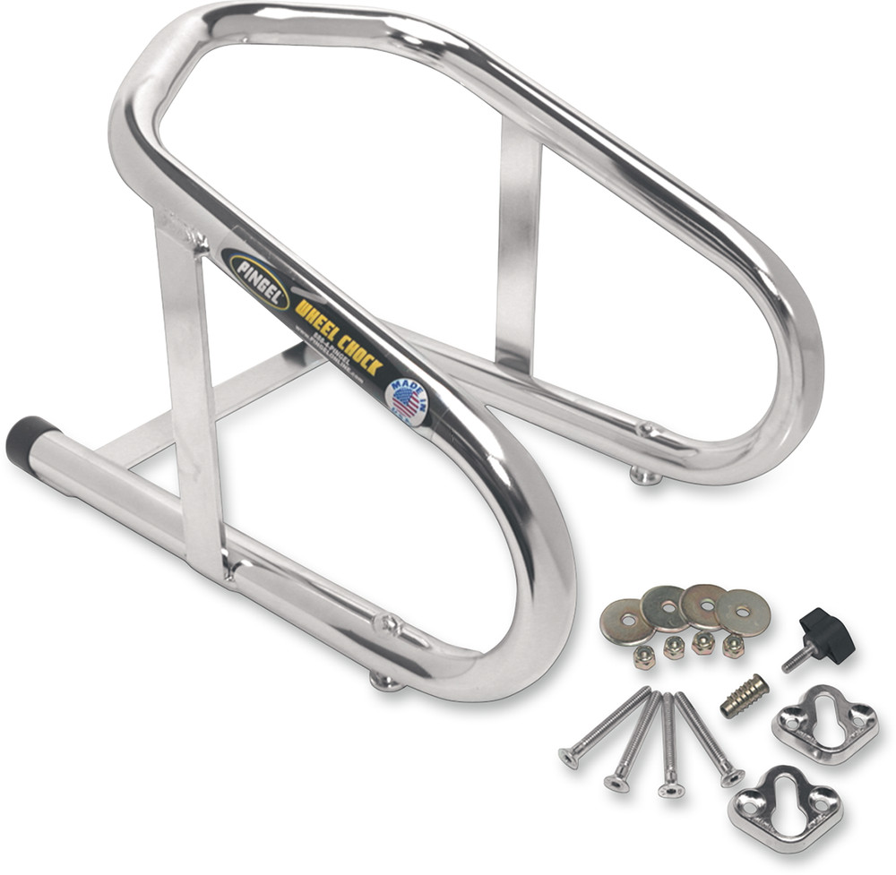 PINGEL Wheel Chock - Removable - Chrome - 6-1/2" WC650