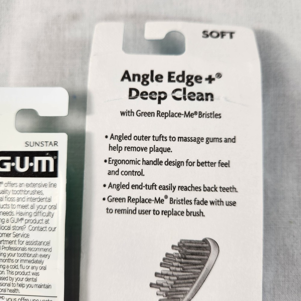 Toothbrush 2-pack Angle Edge / Deep Clean + 4-Pack Gum Brush LOT Fast Ship