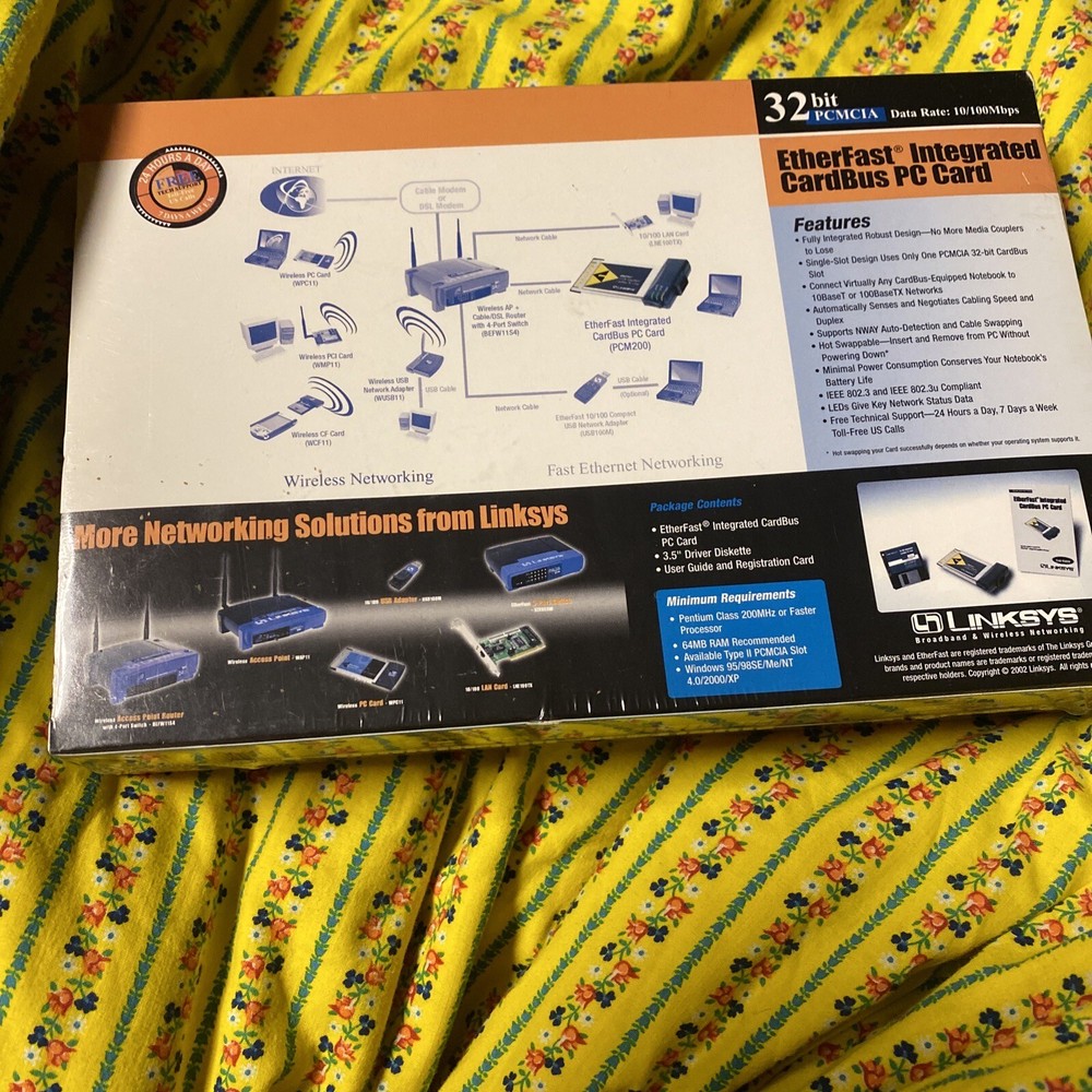 Linksys EtherFast Integrated CardBus PC Card --Excellent Condition!--