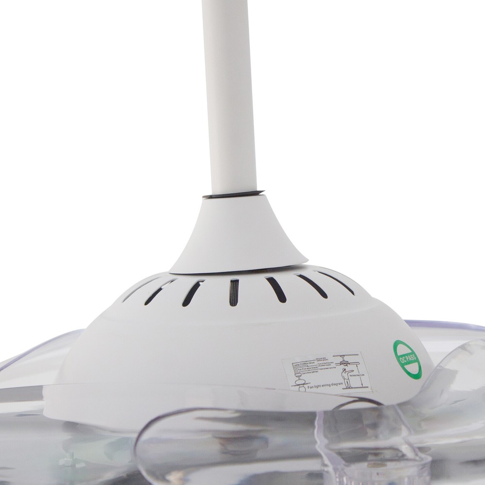 42" Modern 3Color Light Ceiling Light w/Fan Remote Control Retractable Blades