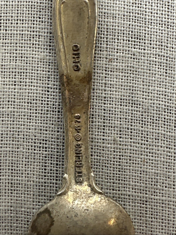 Franklin Mint Sterling Silver State Flower Salt Spoon-Ohio