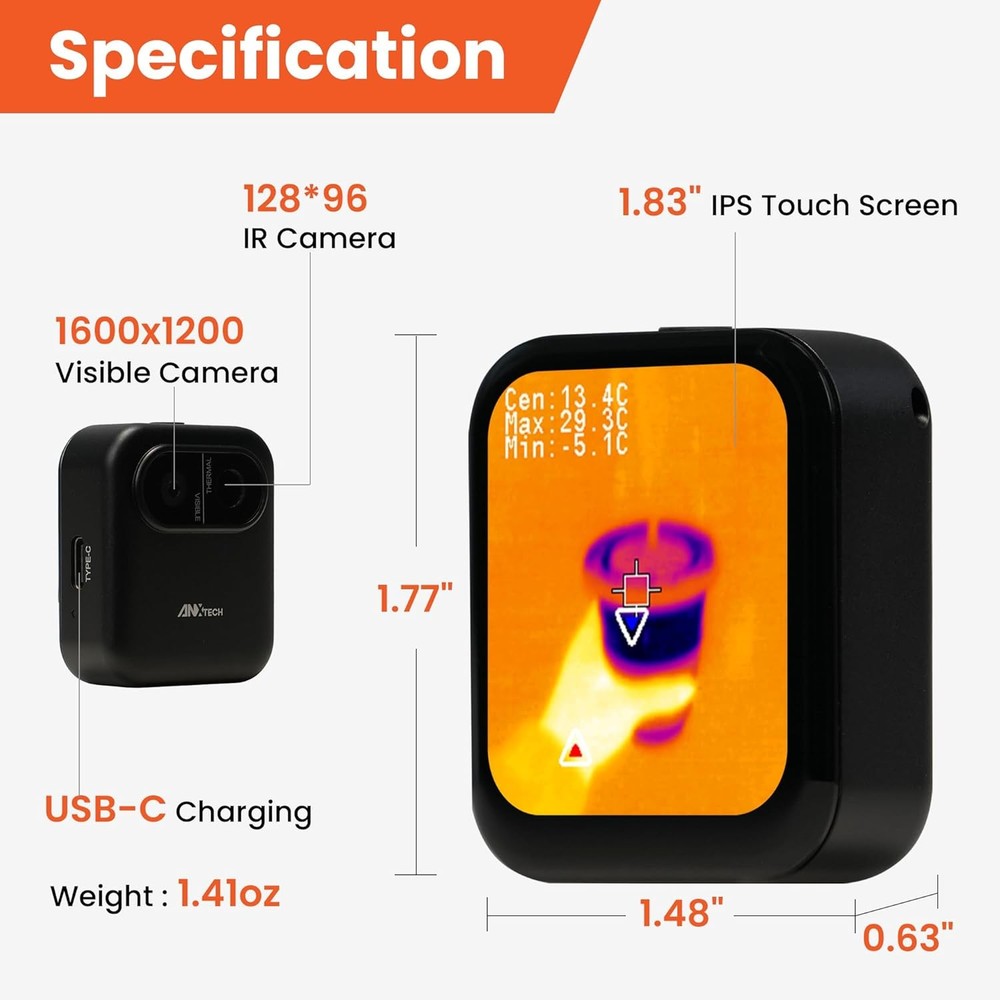 ANXTECH Portable Small Infrared Thermal Imager Professional Quality Mini Camera