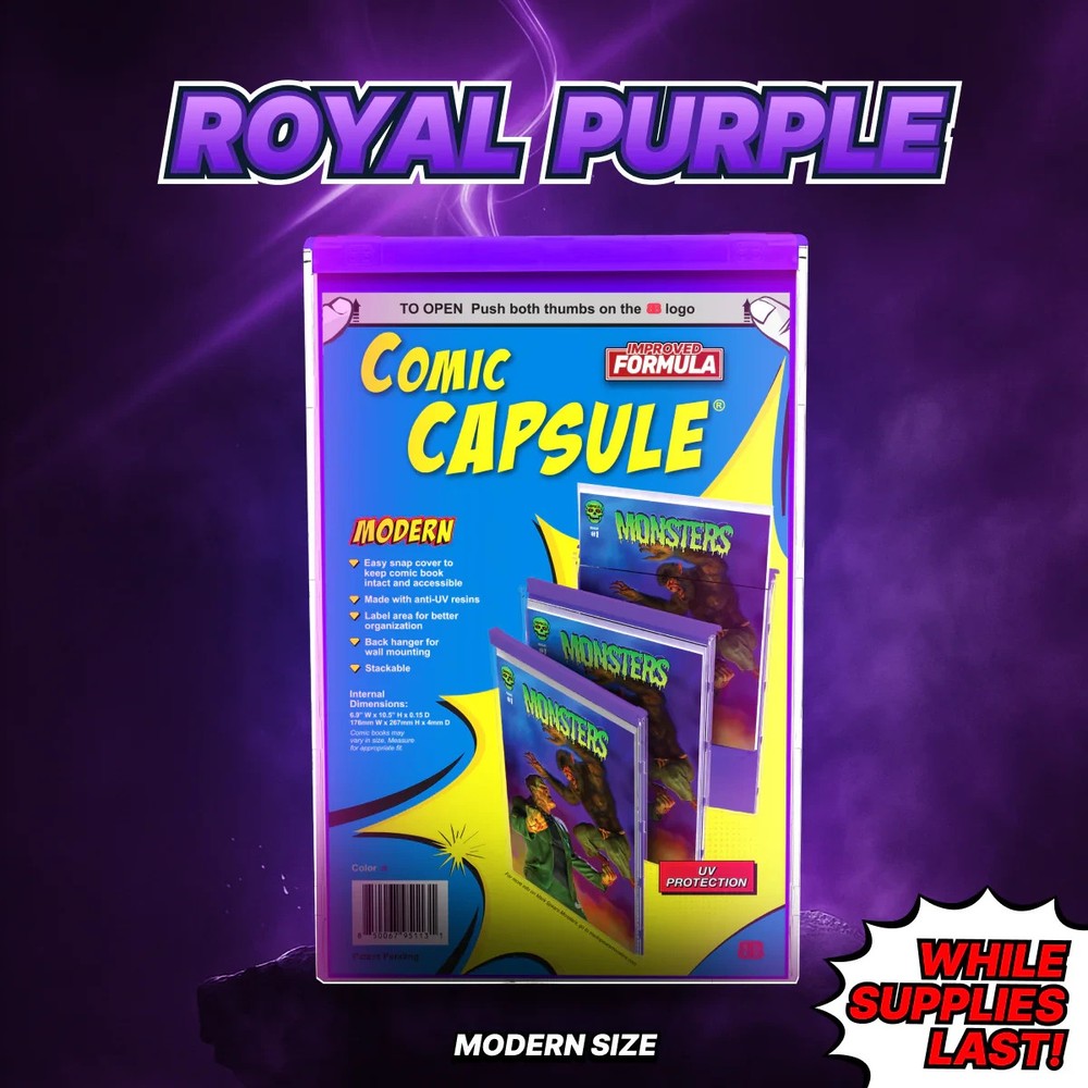 PURPLE Comic Capsule MODERN Comic Book Protector Display Case UV Shield NEW