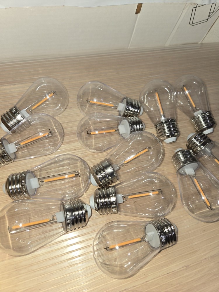 (13)Clear S14 LED Bulbs Plastic Shatterproof For String Light Bulbs Replacement