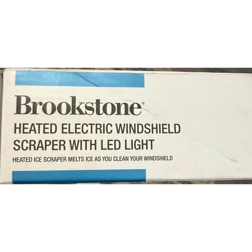 Brookstone Heated Electric Windshield Scraper with LED light -Extendable NIB