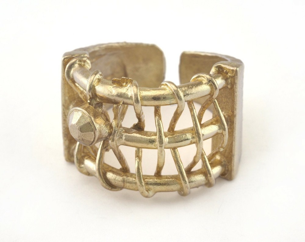 Adjustable Ring Raw brass (18mm 8US inner size - Adjustable ) OZ2747