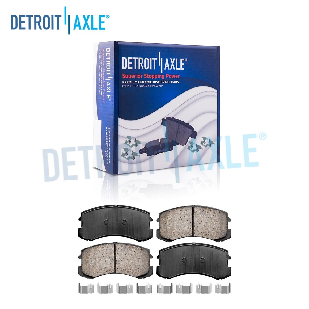 Front Ceramic Brake Pads w/Hardware for 2002-2007 Mitsubishi Lancer