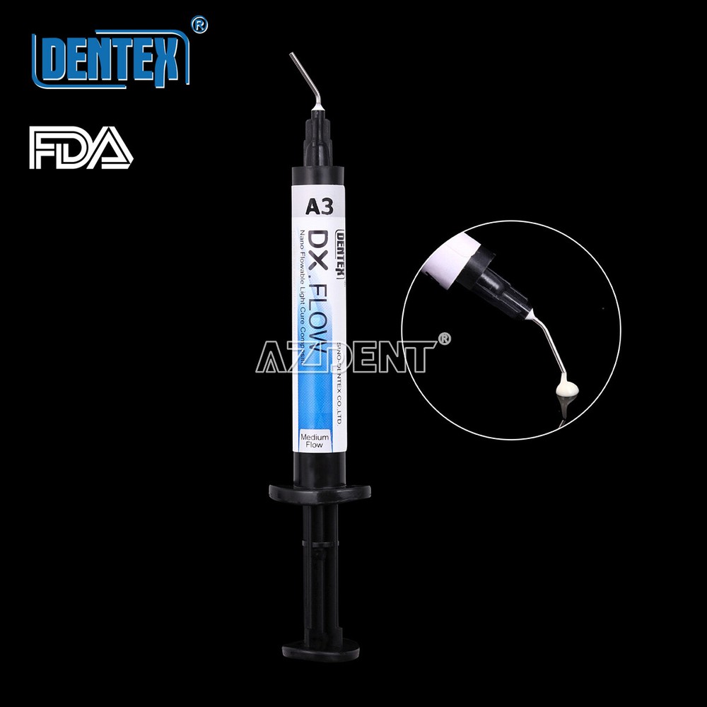 Dental Flowable Medium Flow A3 Light Cure Composite DENTEX DX.FLOW+5tips