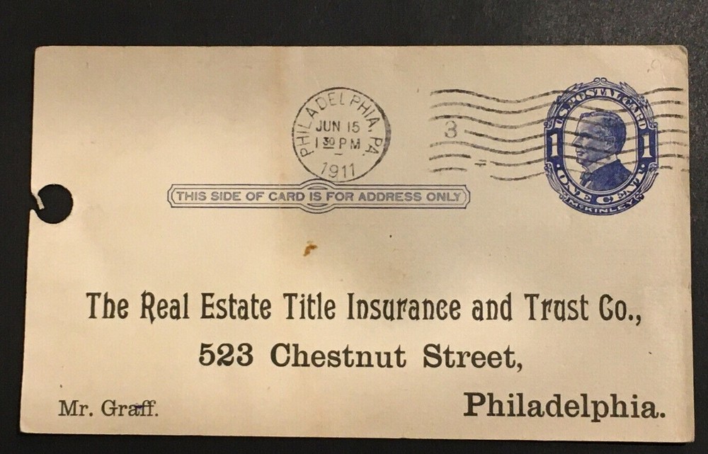 US Scott # UX22 Post Card; Used; Preprinted; dated June 15, 1911