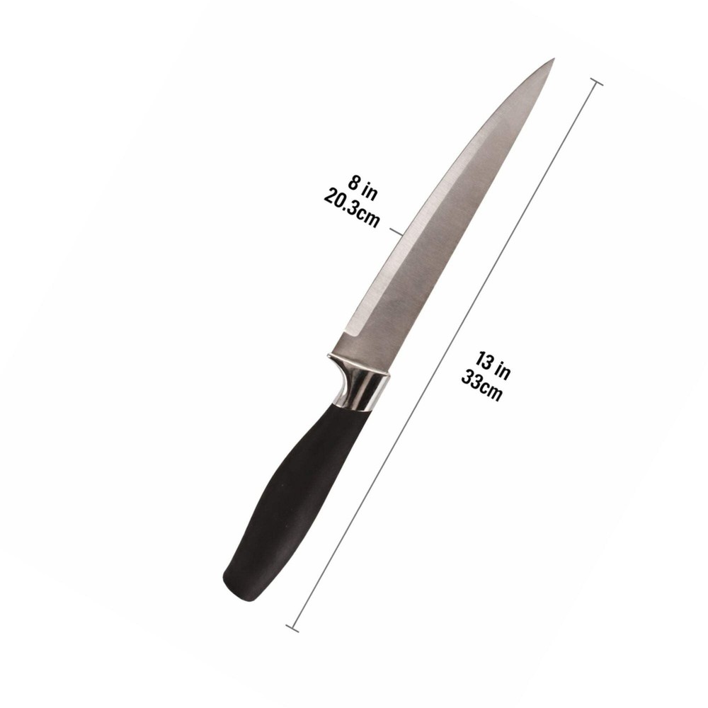 8" Black Handle Ideal Kitchen Durable Carving Knife
