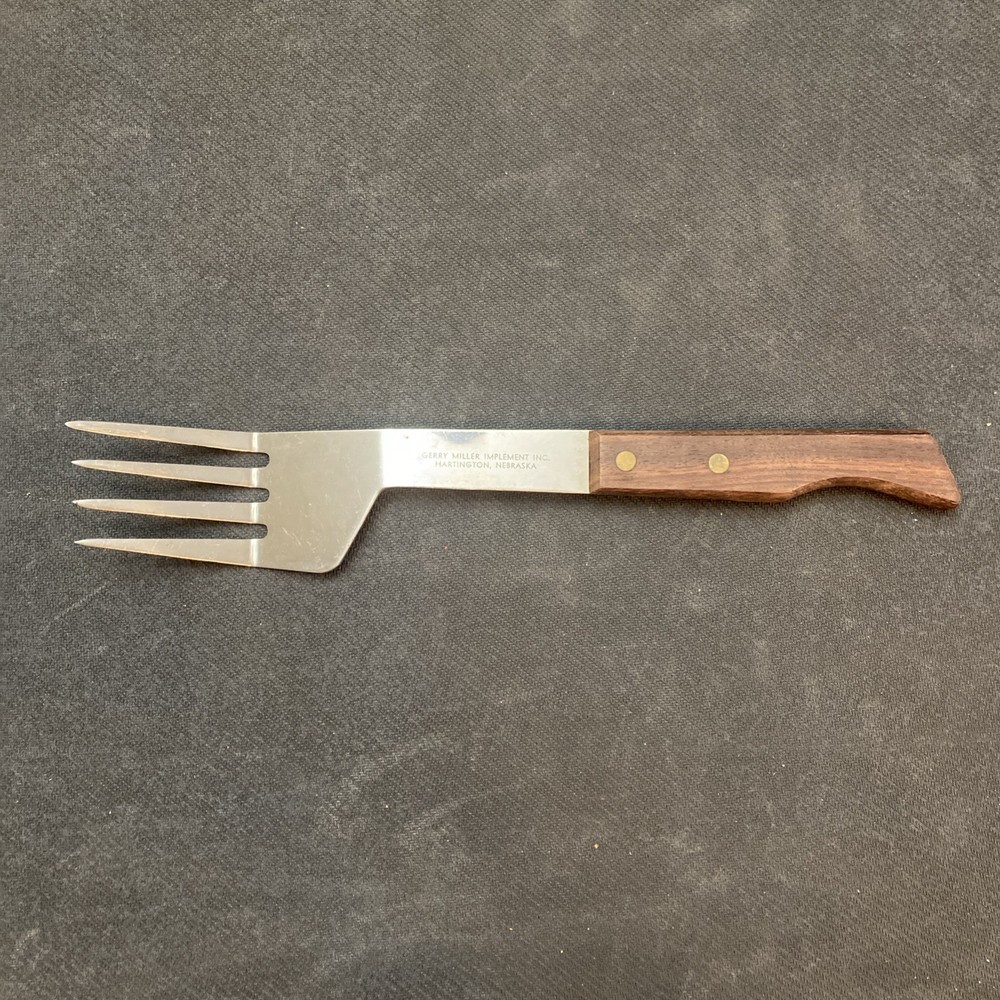 Vintage GERRY MILLER IMPLEMENT INC. Hartington Nebraska,Meat Serving Fork.