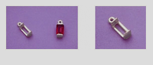 Sterling Silver (Medium) Tourmaline Dangle Pendant Setting (6-12mm)