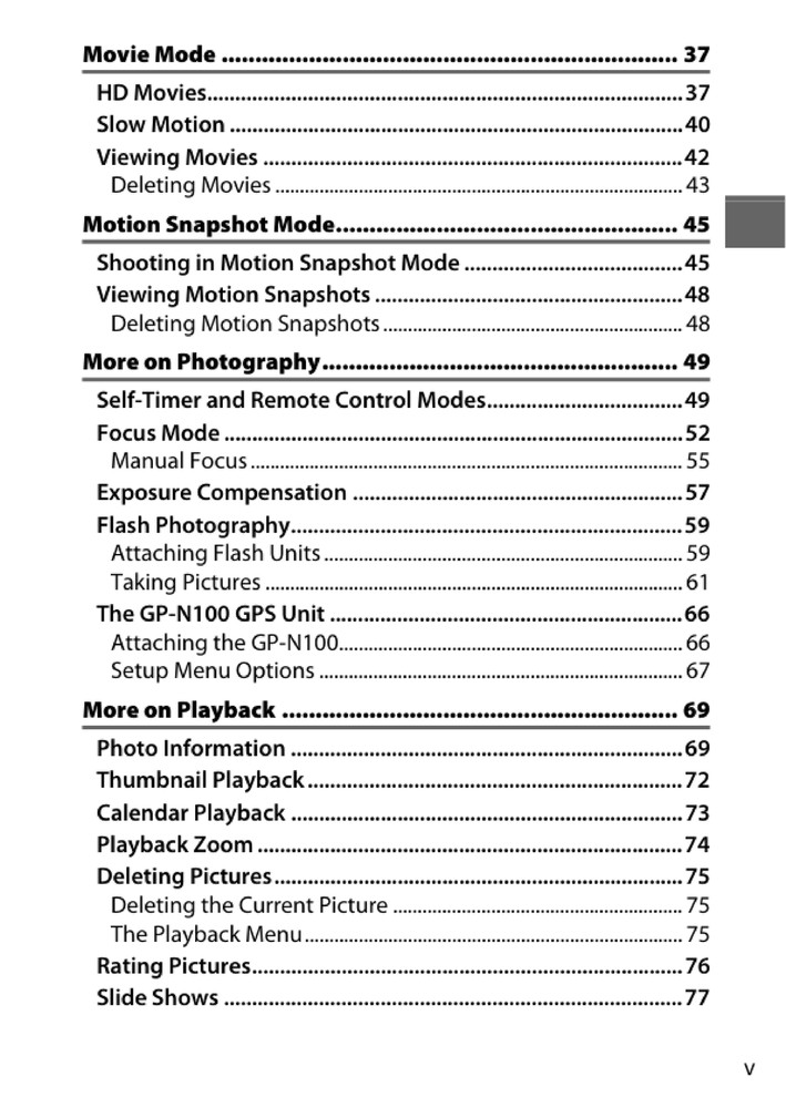 Nikon 1 V1 — User Reference Manual Guide — 231 Pages — Printed & Bound in USA