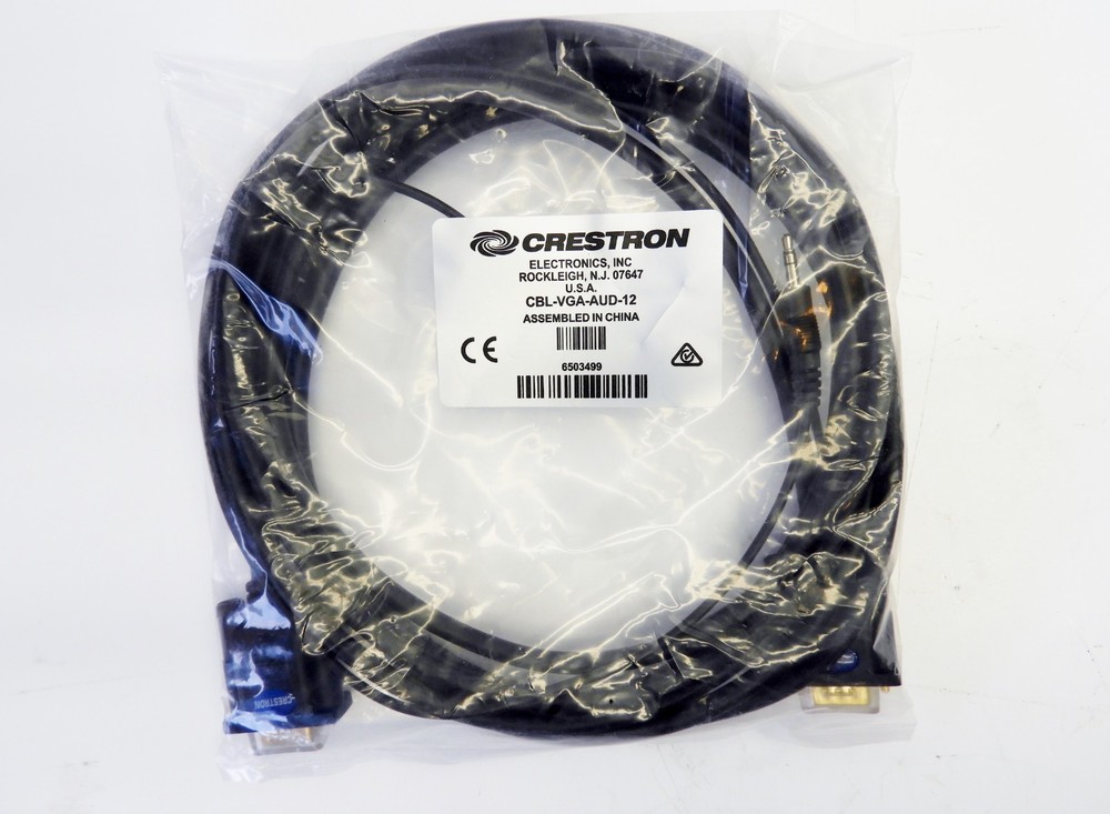 Crestron CBL-VGA-AUD-12 Certified Computer VGA Interface Cable w/Audio, 12 ft