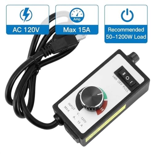 Variable Speed Controller for Router Fan Electric Motor - AC 120V, 15A,
