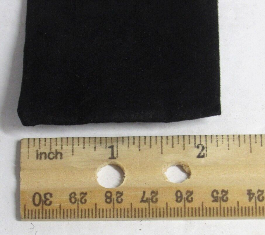 10 BLACK VELOUR DRAW STRING POUCHES 2" X 4 1/4"
