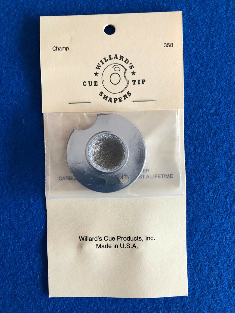 Original WILLARD Pool Cue TIP SHAPER .358 Inches - Dime Radius