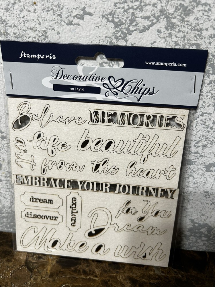Stamperia Decorative chips light chipboard