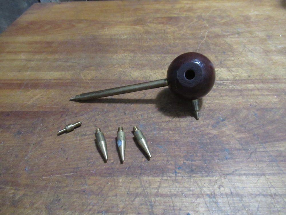 Muzzleloader Ball Starter- Brass and Wood - Nice-Used - With Tips
