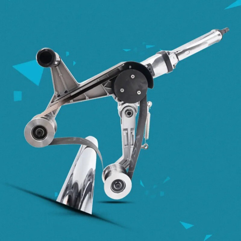 Pneumatic Belt Sander Polishing Machine Round Pipe Grinder Drawing Machine