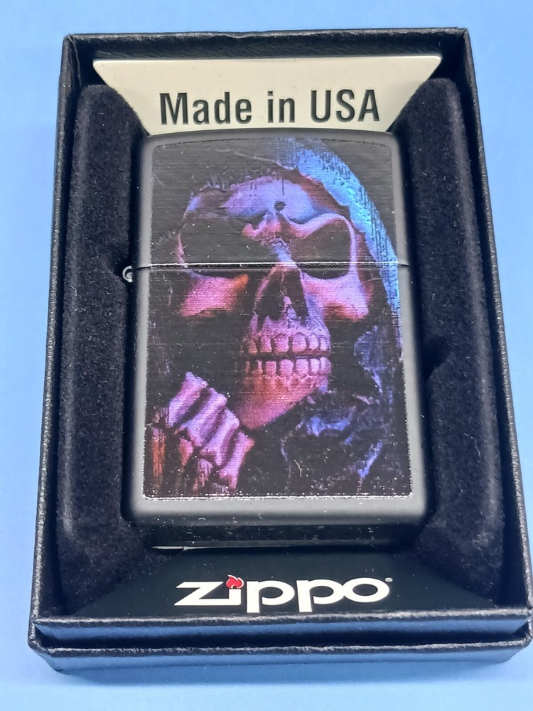 Zippo 28306 Black Matte Grim Reaper