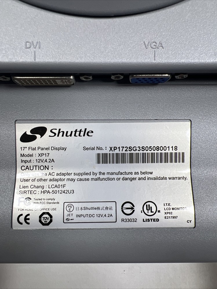 Shuttle XP-17 Front Panel Display With Stand, Carry Case, and Cables - Tested