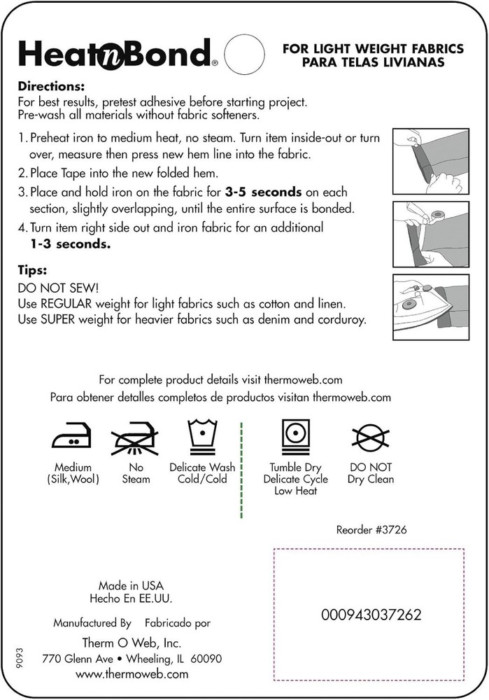 Hem Iron-On Adhesive, Regular Weight, Black