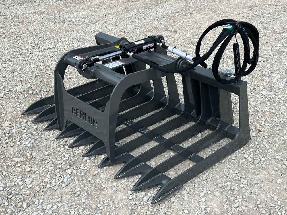 Berlon 60" Compact Tractor Root Brush Grapple Attachment Fits Skid Steer Loader