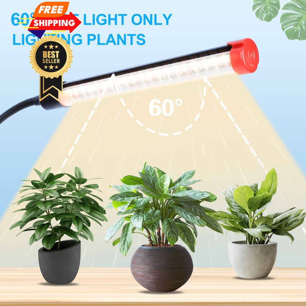 Orchbloom 3Head Grow Light with Stand, 5-Mode Timer Stand(27W), Black