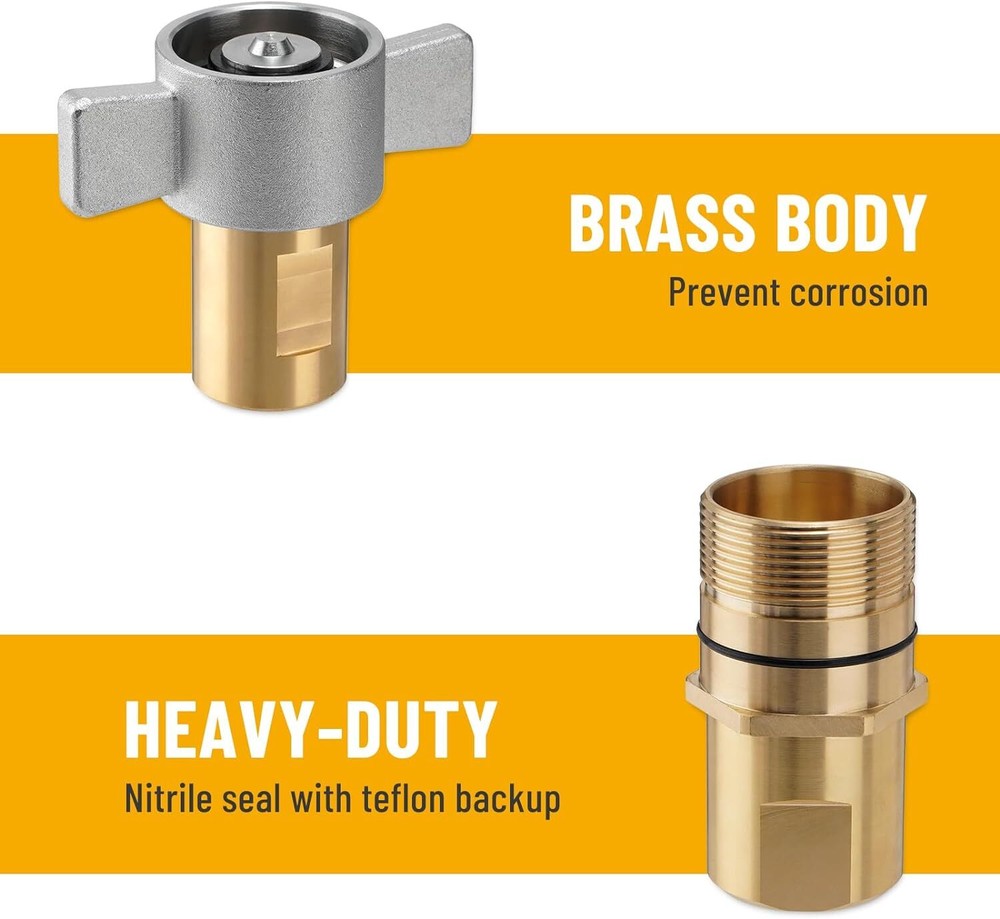 1" NPT Wet-Line Wing Nut Hydraulic Quick Disconnect Coupler / Coupling Set NEW