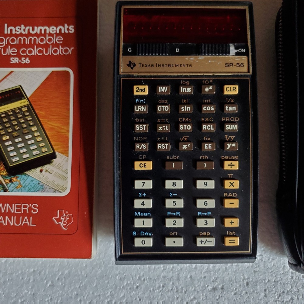 Texas Instruments SR-56 Programmable Calculator with Case and Related Manuals