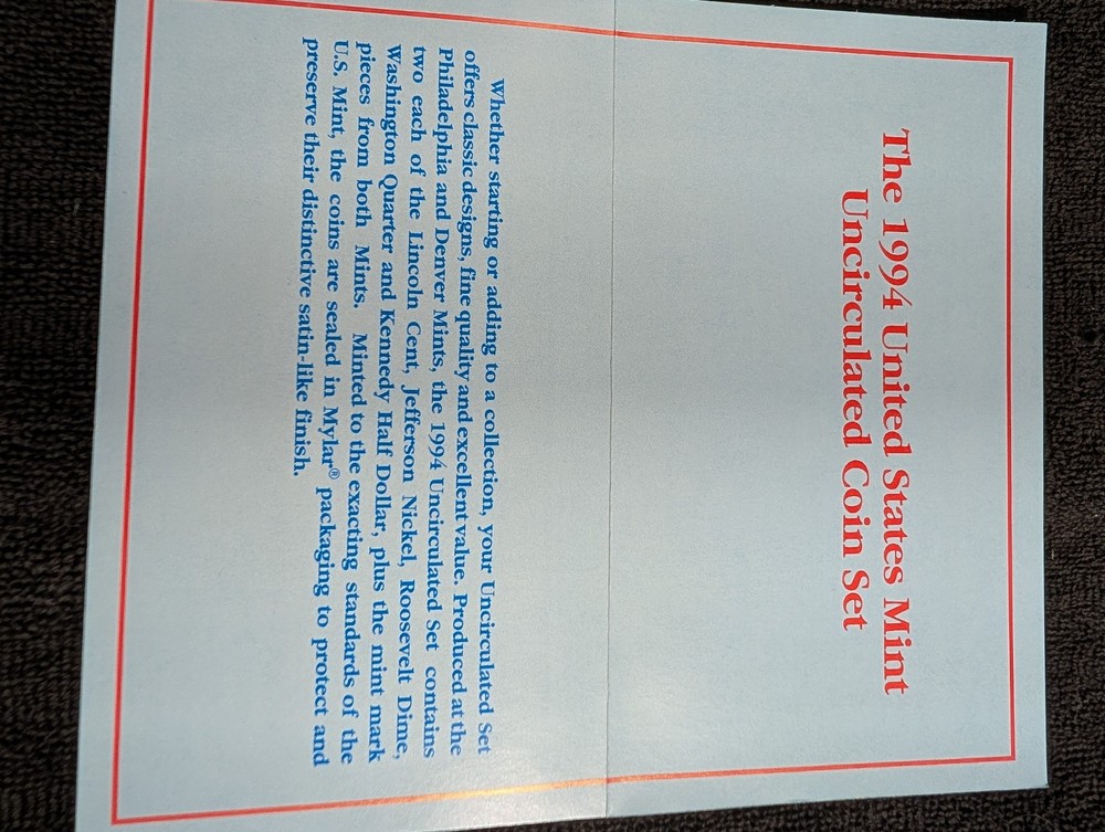 1994 US Mint Uncirculated set OGP