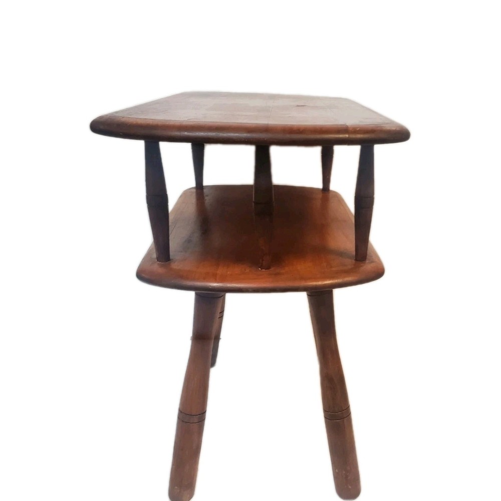 Vintage American Maple 2 Tier Accent Side Table