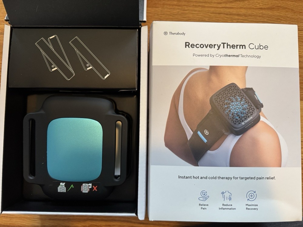 Therabody RecoveryTherm Cube Hot & Cold Therapy System Black/Blue Reusable