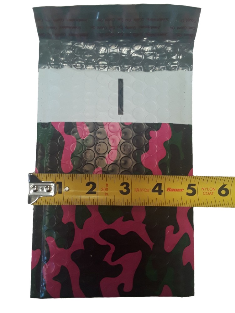 50 4x8 Pink Camo Poly Bubble Mailer Envelope Shipping Wrap Plastic Mailing