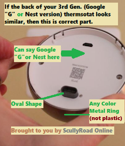 PART: Google Nest Learning Thermostat Wire Base: Fits ALL 3rd Generation Kits