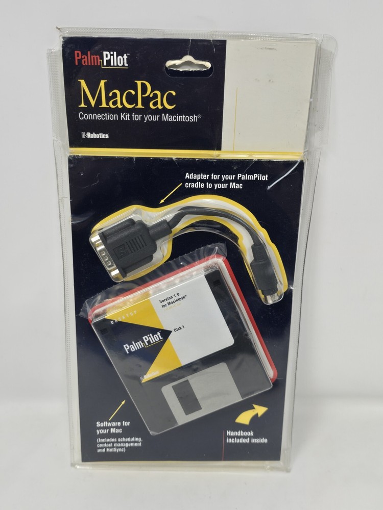 Vintage 1997 PalmPilot MacPac Kit, Version 1.0 Software for Macintosh w/ Adapter