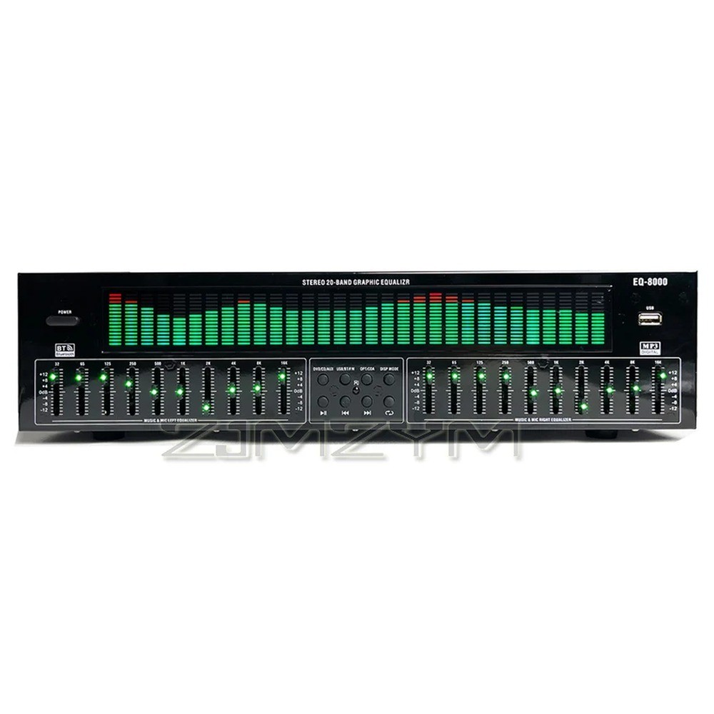 EQ8000 Equalizer – 30-Band Graphic, Bluetooth 5.3, USB Playback, AC220V