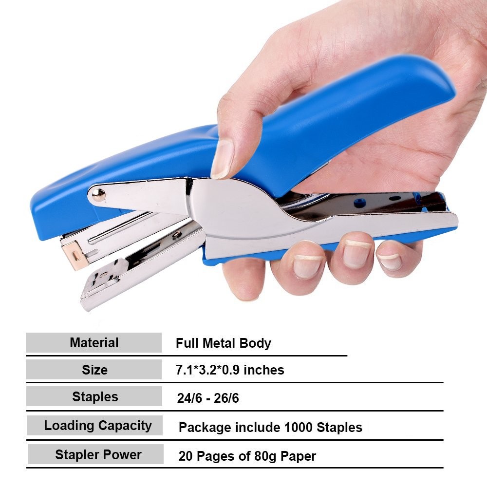 Stapler with 1000 Staples-Plier Stapler Save 60% Power,Good for Stapling at H...
