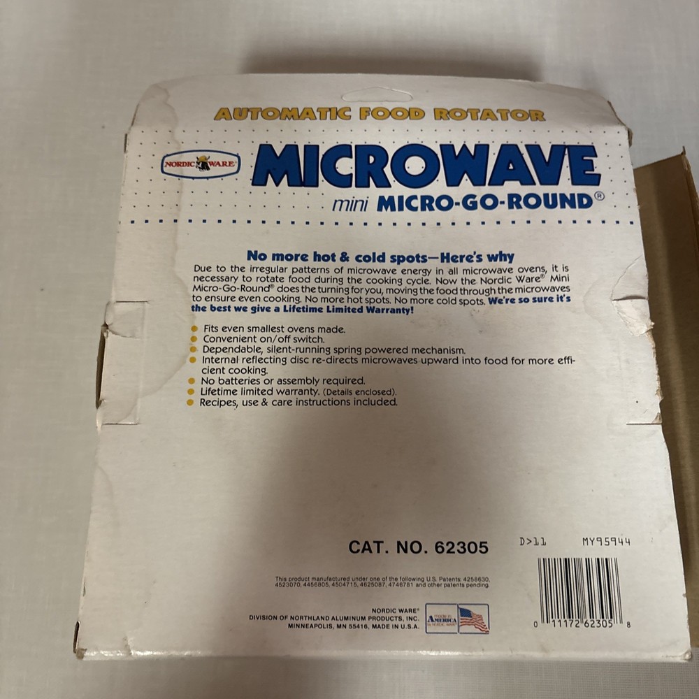 Vintage Nordic Ware Mini Micro-Go-Round Microwave Turntable Rotating Tray 9in
