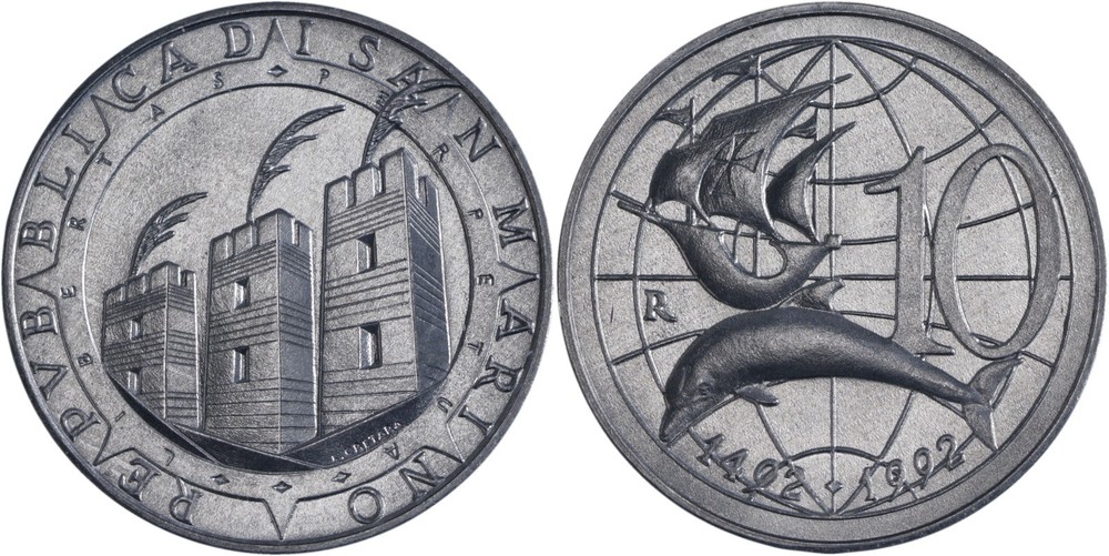San Marino: 10 Lire Aluminum 1992 - UNC
