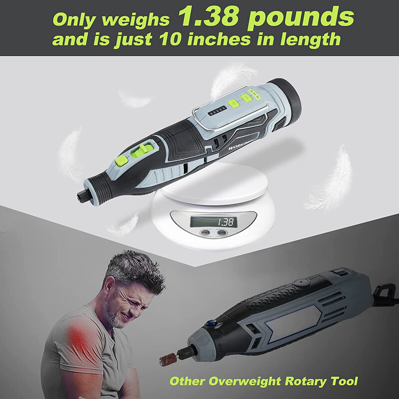 WORKPRO 12V Cordless Rotary Tool Kit 5 Speeds Engraver Sander Polisher Accessory